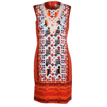 Pre Owned Peter Pilotto Multicolor Printed Knit Sleeveless Shift Dress M