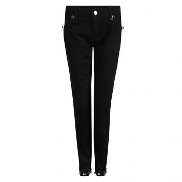 Pre Owned Philipp Plein Couture Black Denim Studded Straight Fit Jeans L