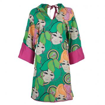 Pre Owned Philosophy di Alberta Ferretti Face Print Dress M