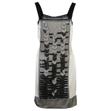 Pre Owned Philosophy di Alberta Ferretti Nude Black Lace Slip Dress S