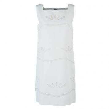Pre Owned Philosophy di Alberta Ferretti White Embroidered Sleeveless Dress S