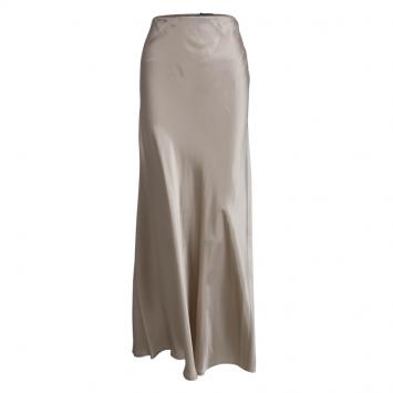 Pre Owned Philosophy Di Alberta Ferretti Beige Satin Maxi Skirt M