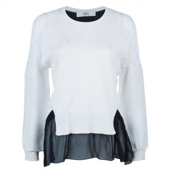 Pre Owned Prabal Gurung Monochrome Lace Top S