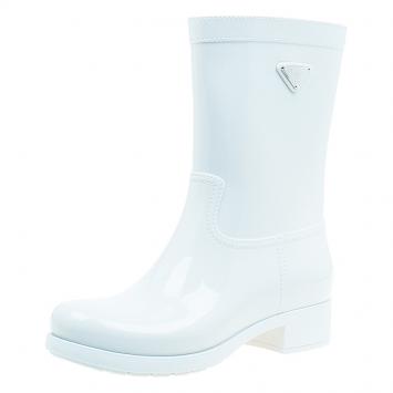Pre Owned Prada Sport White Rubber Clay Rain Boots Size 38