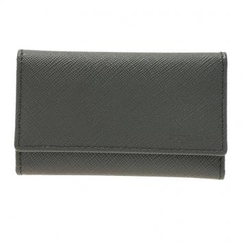 Pre Owned Prada Grey Saffiano Portachiavi 6 Ganci Ring Key Holder 
