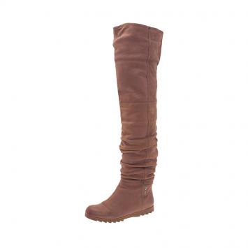Pre Owned Prada Sport Brown Leather Slouched Over The Knee Boots Size 37