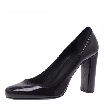 Pre Owned Prada Sport Purple Patent Block Heel Pumps Size 41