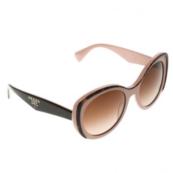 Pre Owned Prada Pink and Black SPR 12P Cat Eye Sunglasses