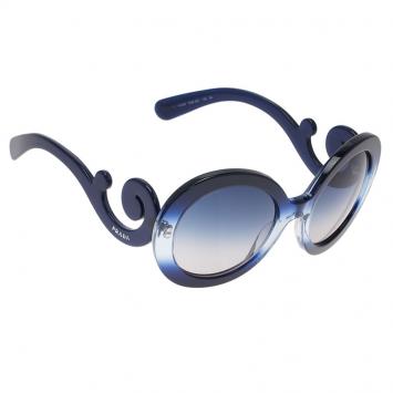 مملوكة مسبقًا Prada Blue Round Baroque Sunglasses