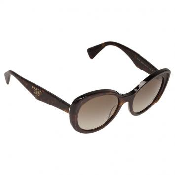 Pre Owned Prada Two Tone Tortoise Oversized Cat Eye Sunglasses 