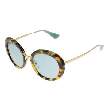 Pre Owned Prada Leopard Frame SPR16Q Round Sunglasses