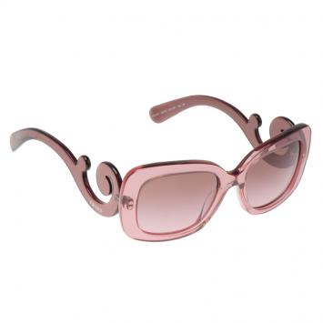 Pre Owned Prada Purple Baroque Rectangle Sunglasses