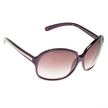 Pre Owned Prada Purple SPR211 Oversized Round Sunglasses