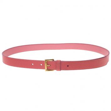 Pre Owned Prada Pink Leather Belt 90 CM