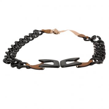 Pre Owned Prada Black Plastic Chain Belt 90 CM