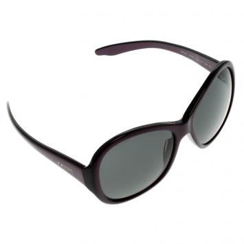 مملوكة مسبقًا Prada Black/Purple SPR20L Oversized Round Sunglasses