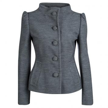 Pre Owned Prada Grey Wool Button Front Jacket S