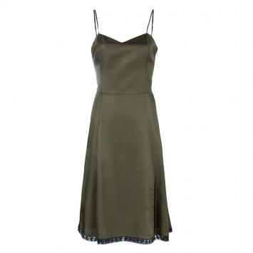 Pre Owned Prada Olive Green Sleeveless Dress M
