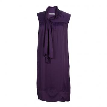 Pre Owned Prada Purple Ruffle Tie Detail Sleeveless Dress L