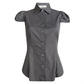 Pre Owned Prada Dark Grey Cap Sleeve Button Front Shirt M