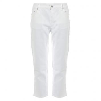 Pre Owned Prada White Denim Capri Pants S