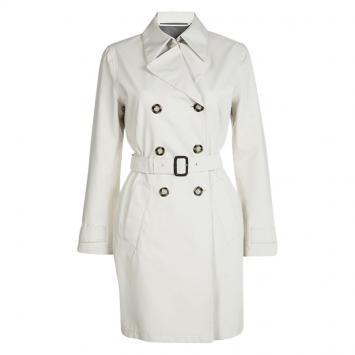 Pre Owned Prada Beige Double Breasted Belted  Trench Coat M