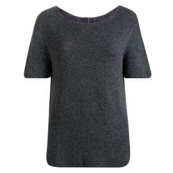Pre Owned Prada Grey Cashmere Short Sleeve Sweater M