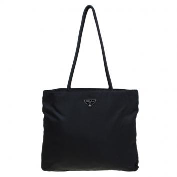 Pre Owned Prada Black Nylon Shopper Tote