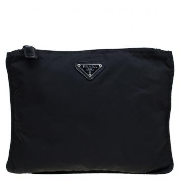 Pre Owned Prada Black Nylon Cosmetic Pouch