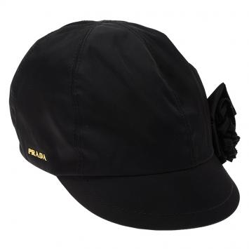 Pre Owned Prada Black Nylon Baseball Cap Size M