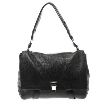 Pre Owned Proenza Schouler Black Leather Courier Satchel