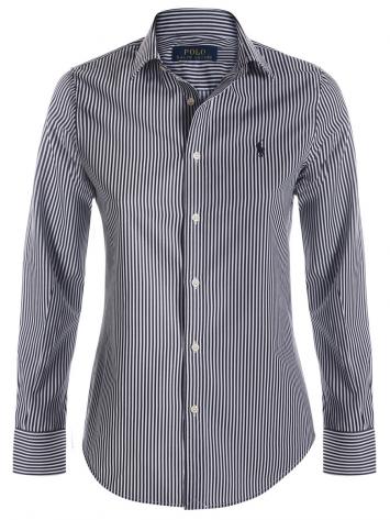 Pre Owned Polo Ralph Lauren Monochrome Striped Logo Long Sleeve Shirt L