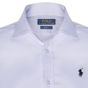 Pre Owned Polo Ralph Lauren White Logo Long Sleeve Shirt XL