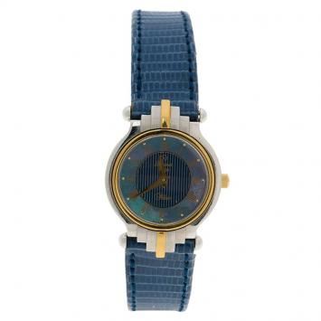 Pre Owned Rama Swiss Blue Mother of Pearl Stainless Steel Women's Wristwatch 24MM
