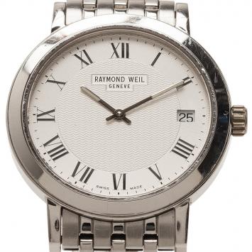 Pre Owned Raymond Weil Silver Stainless Steel Tradition Women's Wristwatch 34MM