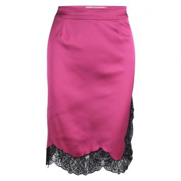 Pre Owned RED Valentino Pink Scallop Lace Trim Detail Skirt S