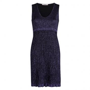 Pre Owned Red Valentino Purple Lurex Knit Sleeveless Dress M