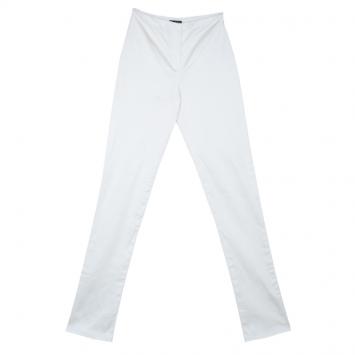 Pre Owned Reem Acra Cream Silk Pants S