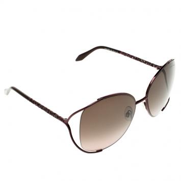 Pre Owned Roberto Cavalli Brown Metallic 665S Girasole Sunglasses