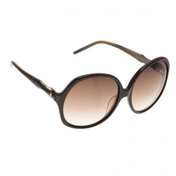 Pre Owned Roberto Cavalli Brown Bougainvillea Square Sunglasses