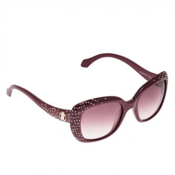 Pre Owned Roberto Cavalli Red Swarovski Crystal Embellished Altair Sunglasses