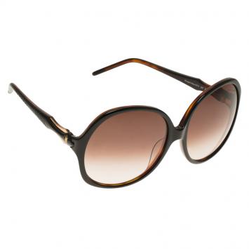 Pre Owned Roberto Cavalli Dark Brown Bougainvillea Square Sunglasses