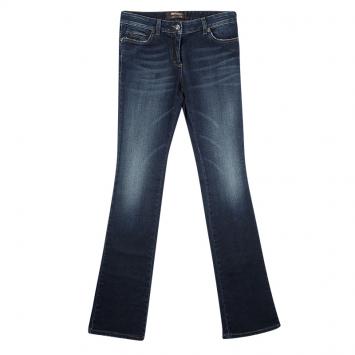 Pre Owned Roberto Cavalli Indigo Dark Wash Faded Effect Denim Slim Fit Jeans S