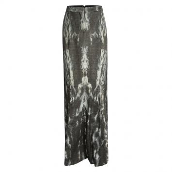 Pre Owned Roberto Cavalli Multicolor  Printed Wool Flared Maxi Skirt M