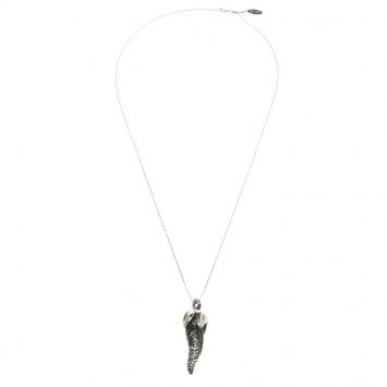 Pre Owned Roberto Cavalli Pepper Crystal Silver Tone Pendant Necklace