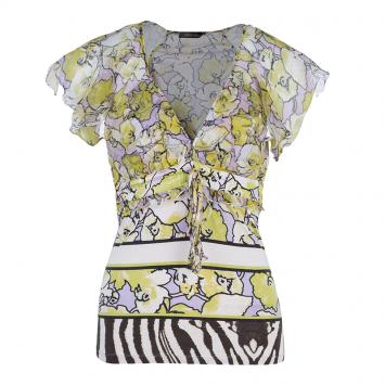 مملوكة مسبقًا Roberto Cavalli Yellow Multicolor Top M