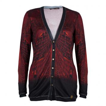 Pre Owned Roberto Cavalli Multicolor Knit Cardigan S