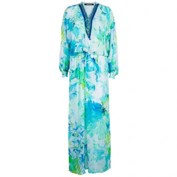 Pre Owned Roberto Cavalli Tropical Print Embellished Kaftan Dress S