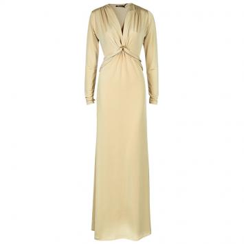 Pre Owned Roberto Cavalli Beige Jersey Gown S