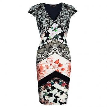 Pre Owned Roberto Cavalli Floral Jersey Dress M